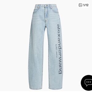 Alexander Wang Blue Straight Leg Jeans with Logo